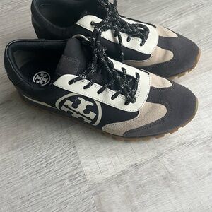 Tory Burch Black and Beige Sneakers